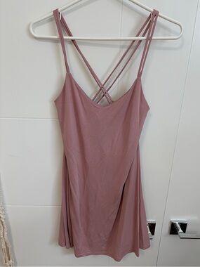 WORKHALL Strappy A-Line Mini Dress in Dusty Rose